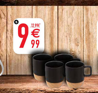 Set 4 Kopjes Modern Wood (2992787)