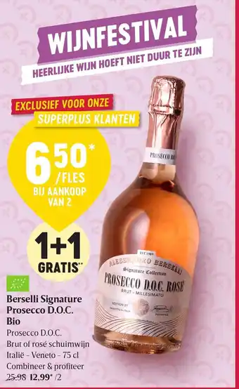 Delhaize Berselli Signature Prosecco D.O.C, Bio aanbieding