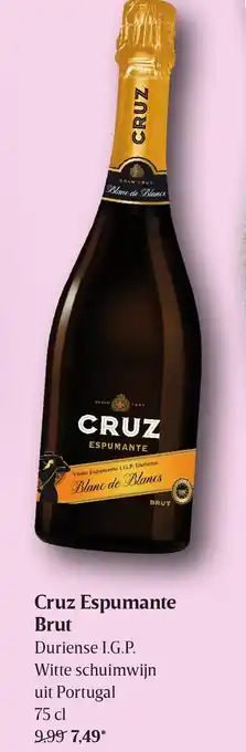 Delhaize Cruz Espumante Brut Duriense I.G.P. Witte Schuimwijn uit Portugal 75cl aanbieding