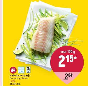 Delhaize Kabeljauwhaasje 100g aanbieding