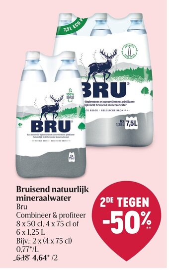 Delhaize Bru Bruisend Natuurlijk Mineraalwater aanbieding