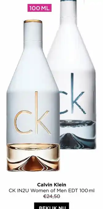 ICI PARIS XL Calvin klein CK IN2U women of men EDT 100ml aanbieding