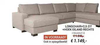 Meubelen Jonckheere Longchair + 2.5 Zit +hoek Eiland Rechts aanbieding