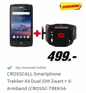 Crosscall Smartphone Trekker-X4 Dual SIM Zwart + X-Armband (CROSSC-TREKX4))