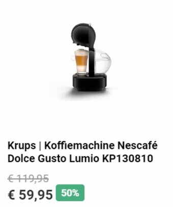 Krëfel Krups Koffiemachine Nescafe Dolce Gusto Lumio KP130810 aanbieding