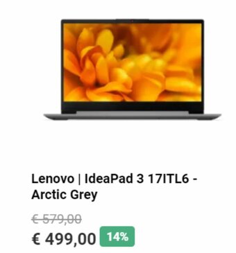 Krëfel Lenovo IdeaPad 3 17ITL6-Arctic Grey aanbieding