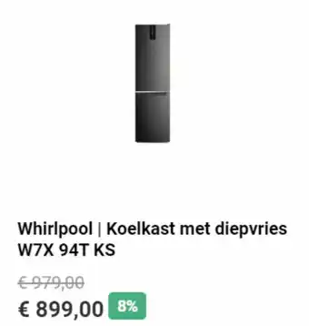 Krëfel Whirlpool Koelkast met diepvries W7X 94T KS aanbieding