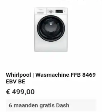 Krëfel Whirlpool Wasmachine FFB 8469 EBV BE aanbieding