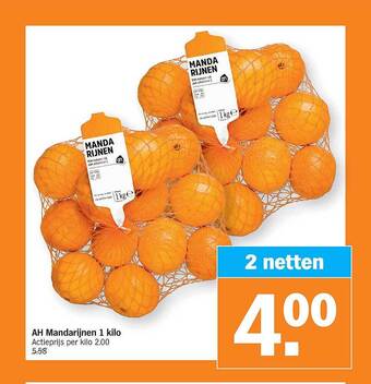 Albert Heijn Ah mandarijnen aanbieding
