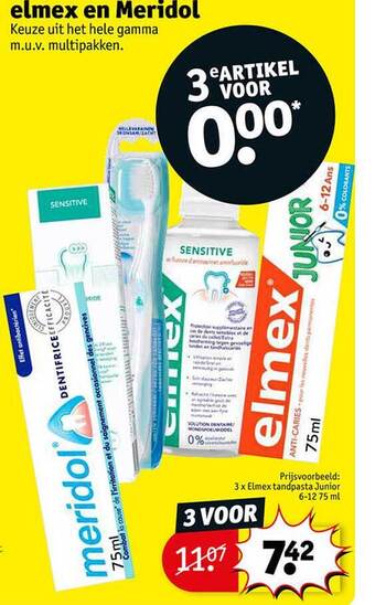 Kruidvat Elmex en meridol aanbieding