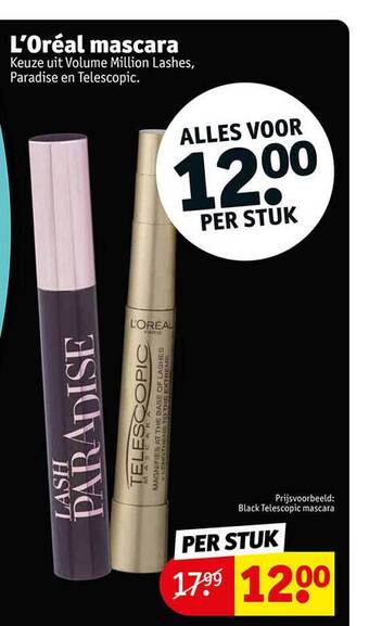Kruidvat L'oréal mascara aanbieding