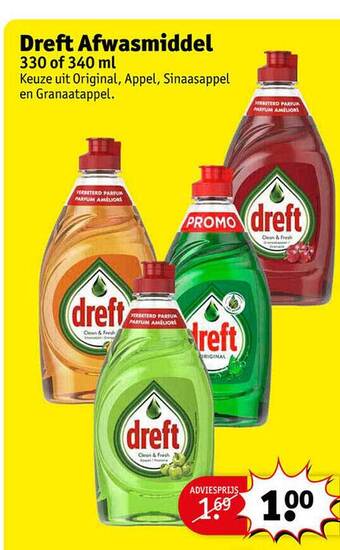 Kruidvat Dreft afwasmiddel aanbieding