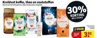 Kruidvat Kruidvat koffie, thee en zoetstoffen aanbieding