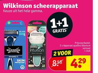 Kruidvat Wilkinson scheerapparaat aanbieding
