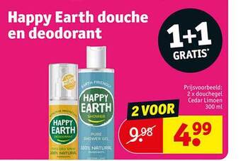 Kruidvat Happy earth douche en deodorant aanbieding