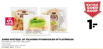 Jumbo Rustieke-of volkoren pitabroodjes of flatbreads aanbieding