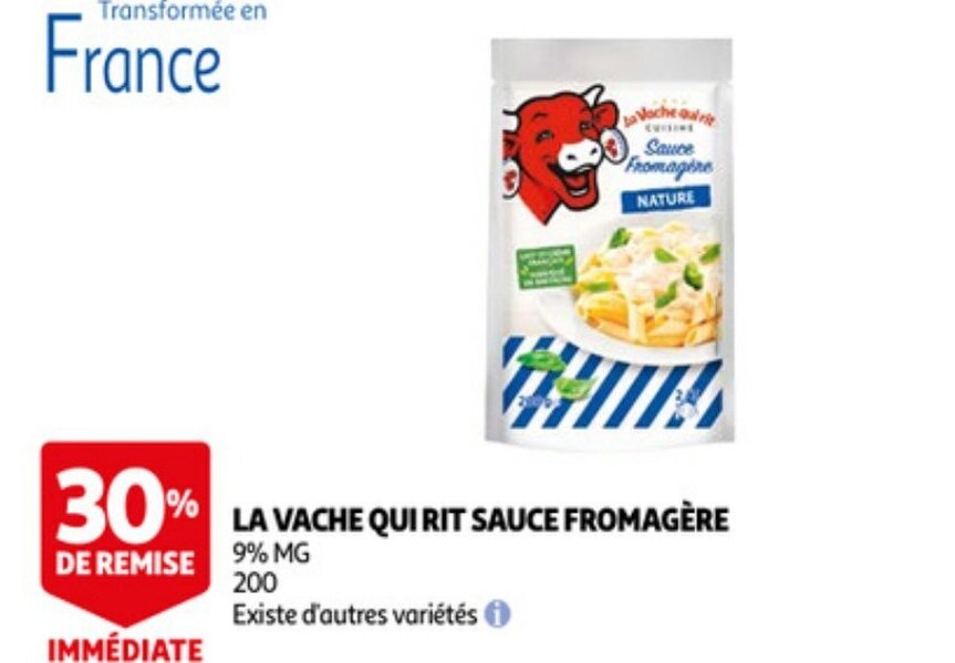 La Vache Qui Rit Sauce Fromagere 9%MG 200 promotie bij Auchan