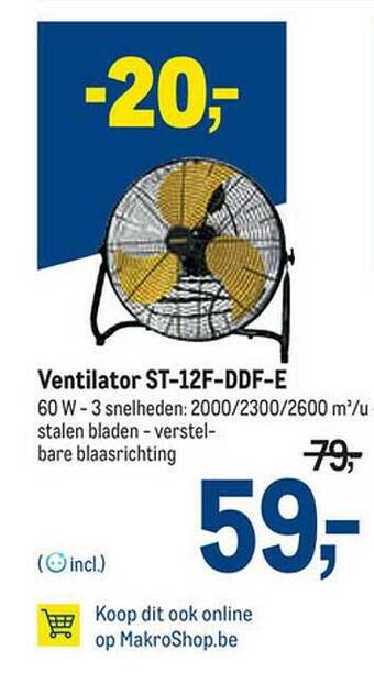 Makro Ventilator St-12f-ddf-e aanbieding