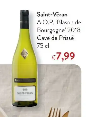 Saint-véran a.o.p. blason de bourgogne 2018 cave de prissé