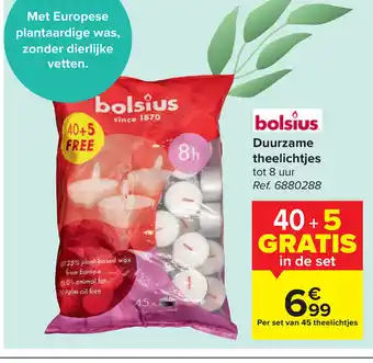 Carrefour Bolsius Duurzame Theelichtjes aanbieding