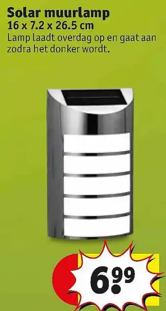 Kruidvat Solar Muurlamp 16x7.2x26.5cm aanbieding