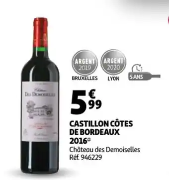Auchan Castillon Côtes De Bordeaux 2016 Château des Demoiselles aanbieding