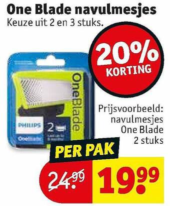 Kruidvat One Blade Navulmesjes aanbieding