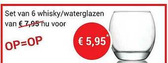 Set Van 6 Whisky Waterglazen