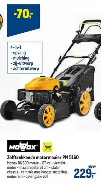 Makro Mowox Zelftrekkende Motormaaier Pm 5160 aanbieding