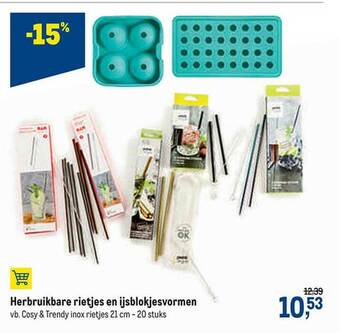 Makro Herbruikbare Rietjes En Ijsblokjesvormen aanbieding