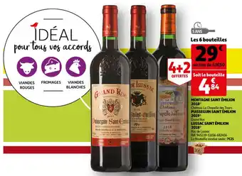 Auchan Montagne Saint Émilion 2019 Puisseguin Saint Émilion 2019 Lussac Saint Émilion 2018 aanbieding