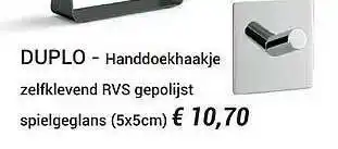 Duplo Handdoekhaakje Zelfklevend Rvs Gepolijst Spielgeglans