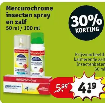 Kruidvat Mercurochrome Insecten Spray En Zalf aanbieding
