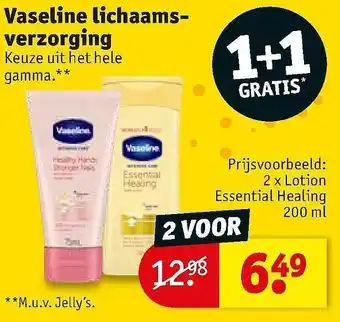 Kruidvat Vaseline Lichaamsverzording 1+1 Gratis aanbieding