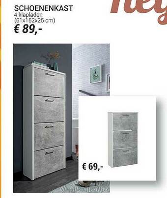 Meubelen Jonckheere Schoenenkast 4 Klapladen aanbieding