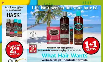 Kruidvat Kies & Mix Keuze Uit Het Hele Gamma Hask En Ogx Haarverzorging 1+1 Gratis aanbieding