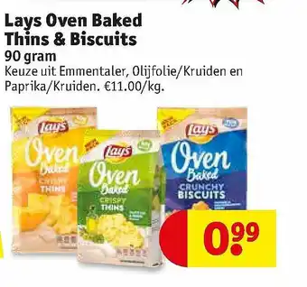 Lays Oven Baked Thins & Biscuits 90 Gram