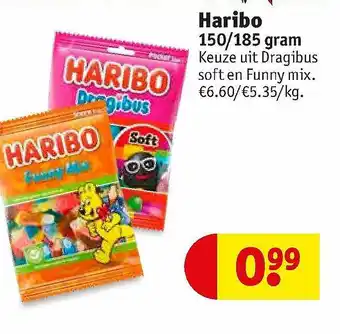 Kruidvat Haribo 150-185 Gram aanbieding