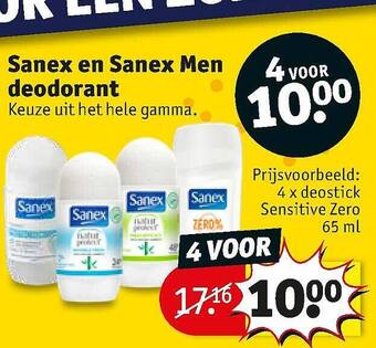 Kruidvat Sanex En Sanex Men Deodorant aanbieding