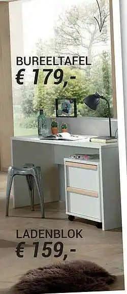 Bureeltafel, Ladenblok