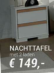 Meubelen Jonckheere Nachttafel Met 2 Laden aanbieding