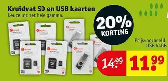 Kruidvat Kruidvat Sd En Usb Kaarten 20% Korting aanbieding