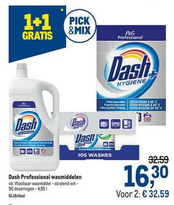 Makro Dash Professional Wasmiddelen aanbieding