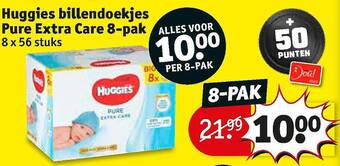 Kruidvat Huggies Billendoekjes Pure Extra Care 8-pak aanbieding