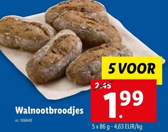 Lidl Walnootbroodjes 5x86G aanbieding