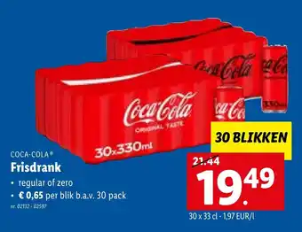 Lidl Coca-cola frisdrank 30x33CL aanbieding