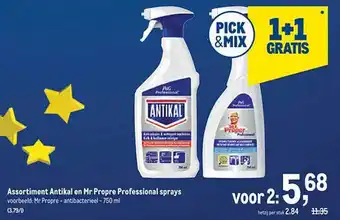 Assortiment antikal en mr prore professional sprays