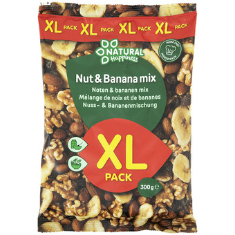 Action Natural happiness noten & bananen mix aanbieding