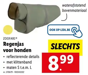 Lidl Zoofari regenjas voor honden aanbieding