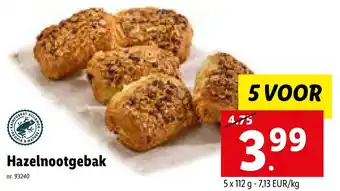 Lidl Hazelnootgebak 5x112G aanbieding